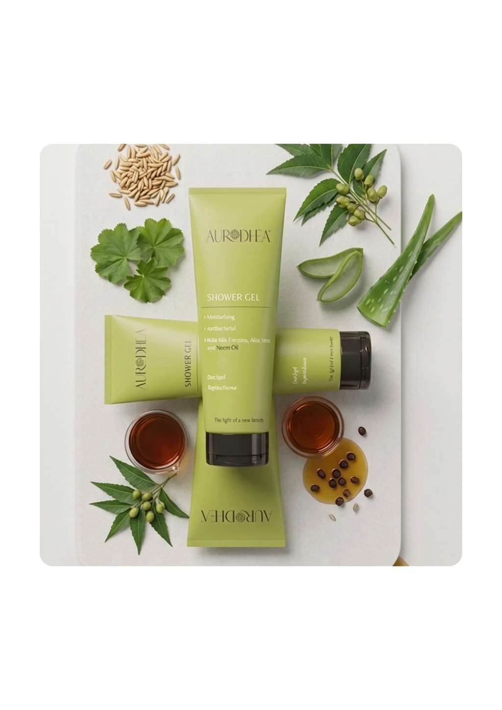 Gel douche apaisant à l'huile de Neem Aurodhea Sacha Beauty Cosmetics