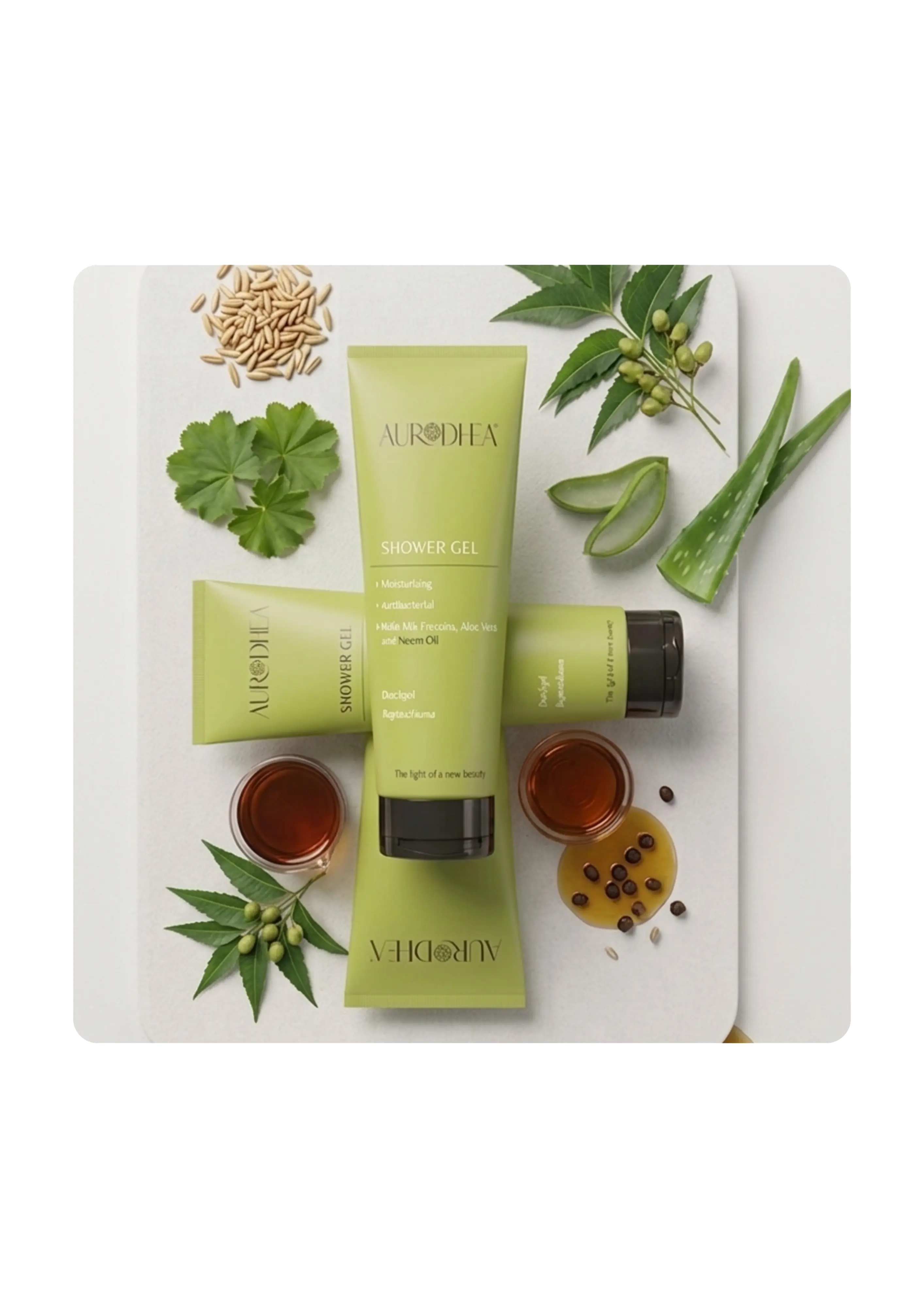 Gel douche apaisant à l'huile de Neem Aurodhea Sacha Beauty Cosmetics