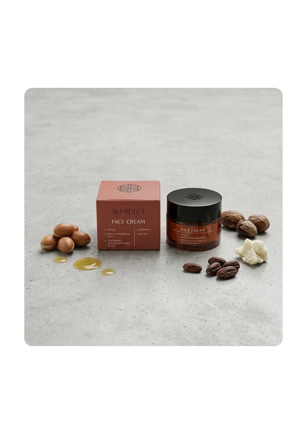 Crème visage à l'huile d'argan Aurodhea – Anti-âge Hydratant Sacha Beauty Cosmetics