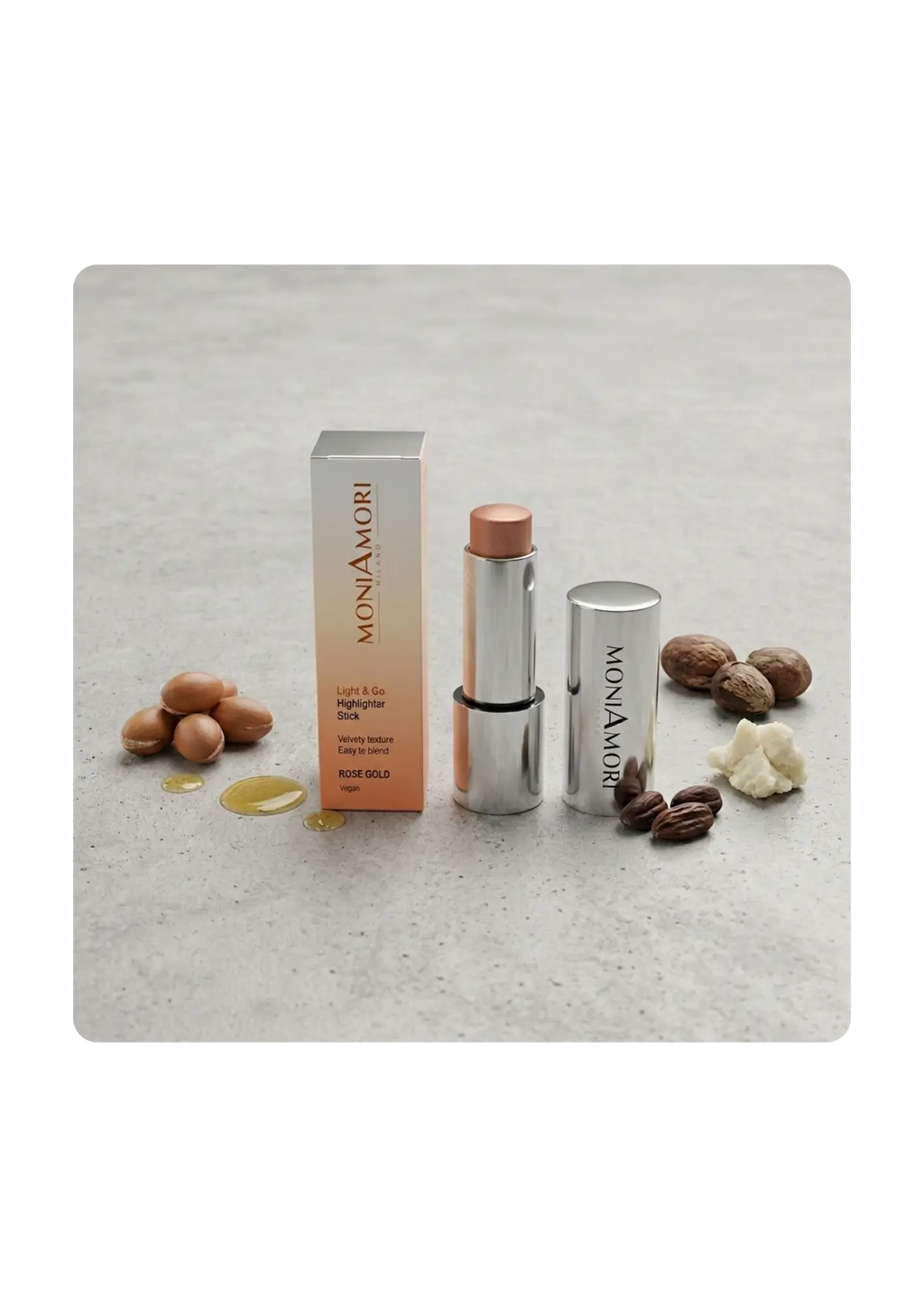 Light & Go | Highlighter Stick | Rose Gold Sacha Beauty Cosmetics