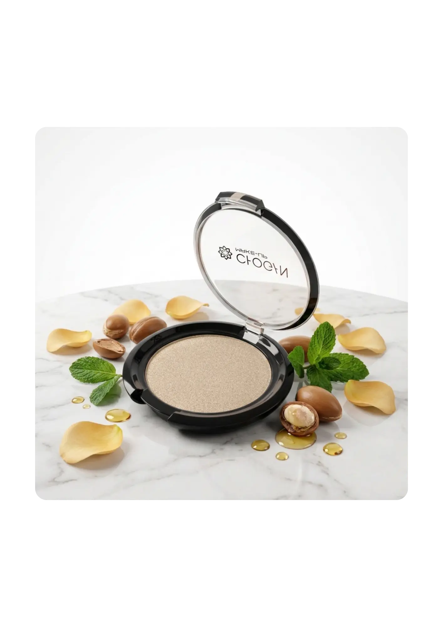 Ombre à paupières compacte Shimmer Pearl Ivory Sacha Beauty Cosmetics