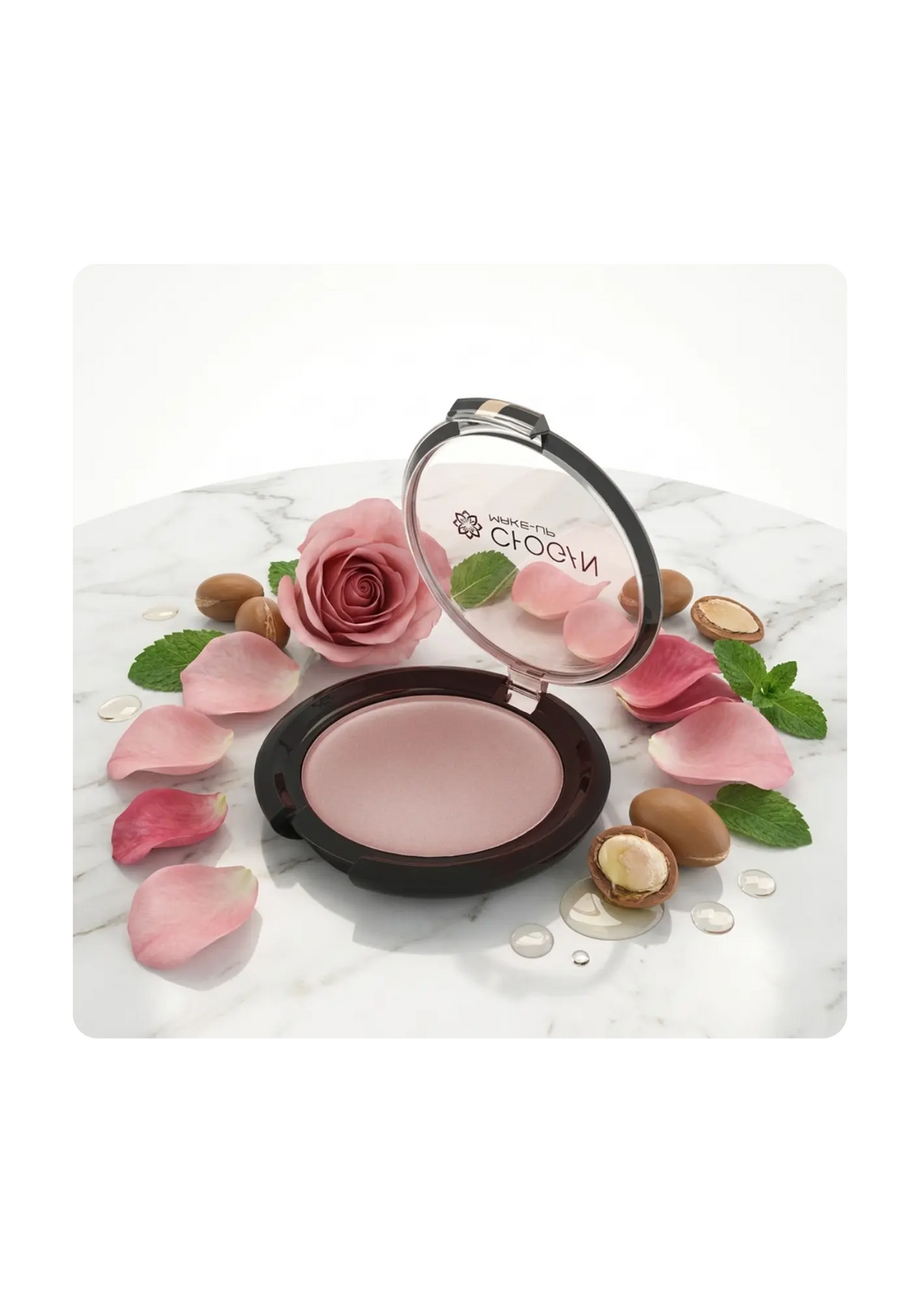 Ombre à paupières compacte Shimmer Metallic Rose Sacha Beauty Cosmetics