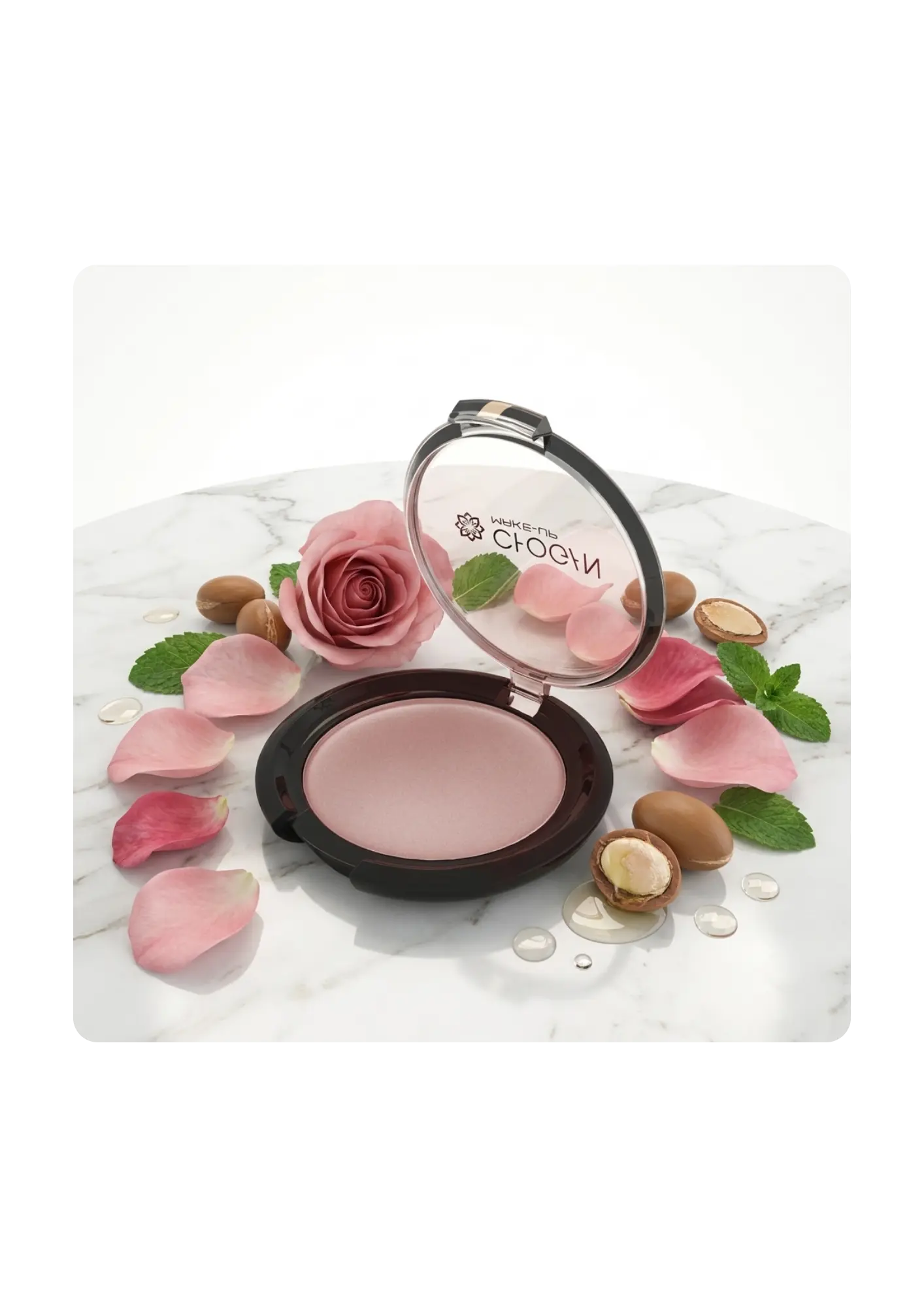 Ombre à paupières compacte Shimmer Metallic Rose Sacha Beauty Cosmetics