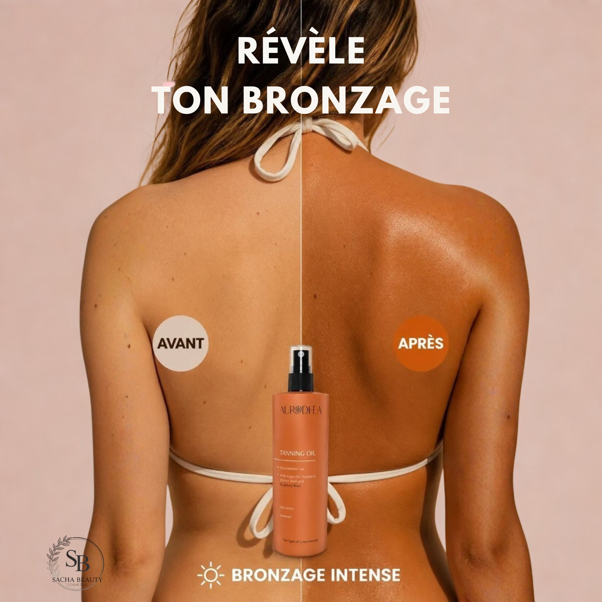 Huile Solaire au Brou de Noix et au Millepertuis Sacha Beauty Cosmetics